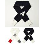 A Letter Contrast-panel Knit Scarf