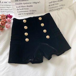 Embellished Velvet Hot Pants