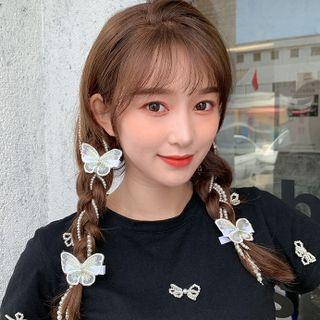 Butterfly Hair Clip / Faux Pearl Fringed Hair Clip / Set