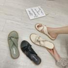 Plain Cross-strap Slide Sandals