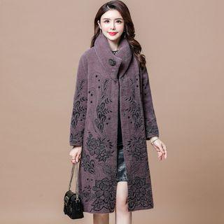Faux Fur Buttoned Long Coat