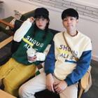 Couple Matching Long-sleeve Color-block Top