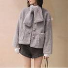 Fleece Button Jacket Gray - One Size