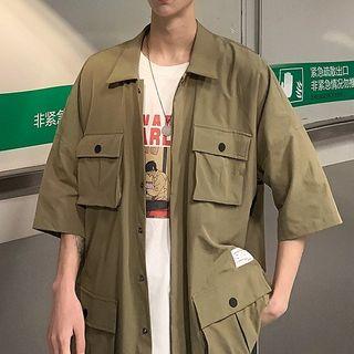 Pocket Detail 3/4-sleeve Shirt