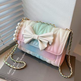 Quilted Bow Flap Crossbody Bag