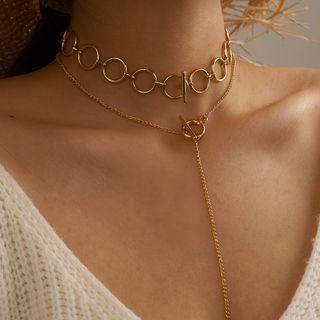 Geometric Alloy Choker 15218 - Gold - One Size