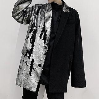 Sequined Single-breasted Blazer