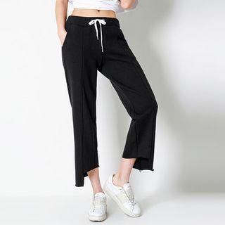Cutout-hem Wide-leg Sweatpants