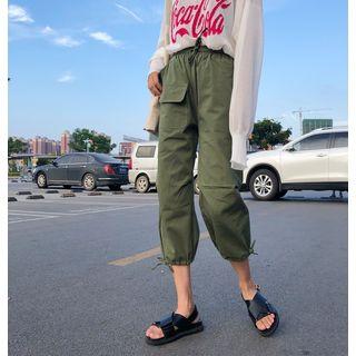 Cropped Jogger Pants Army Green - One Size