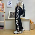Cow Print Panel Cropped Harem Pants