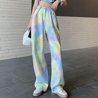 Multi-color High-waist Wide-leg Jeans