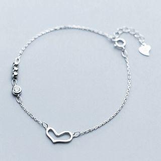 925 Sterling Silver Heart Bracelet S925 - As Shown In Figure - One Size