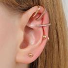 Set Of 3: Rhinestone Alloy Cuff Earring (various Designs) 01 - Set Of 3 - Gold - One Size
