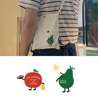 Fruit Print Cotton Crossbody Bag