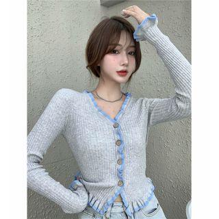 Button Knit Top As Shown In Figure - One Size