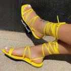Square-toe Flat Strappy Sandals