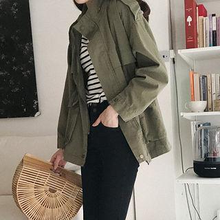 Epaulet High-neck Military Jacket