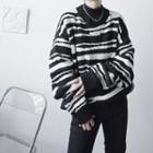 Round Neck Zebra Pattern Sweater