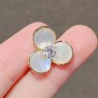 Flower Shell Rhinestone Brooch Ly653 - Gold - One Size