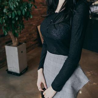 Wool Blend Slim-fit Henley