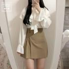 Bow Detail Blouse / Mini A-line Skirt
