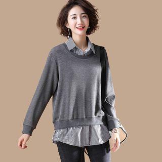Striped Panel Knit Shirt