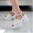 Platform Block Heel Star Charm Sandals