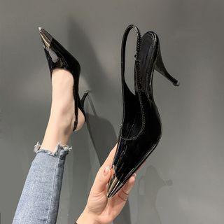 Pointy-toe Slingback High-heel Mules