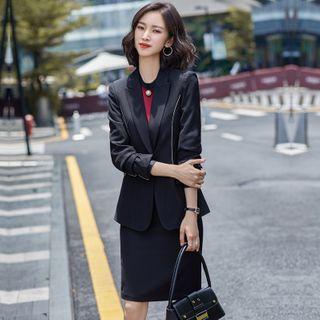 One-button Blazer / Long-sleeve Blouse / Dress Pants / Pencil Skirt