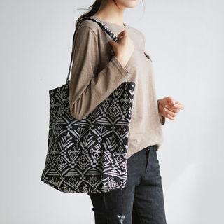 Pattern Canvas Shopper Bag