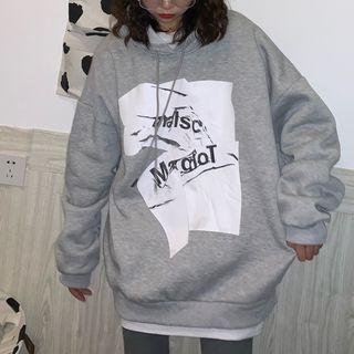 Mock-two-piece Print Hoodie