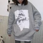 Mock-two-piece Print Hoodie