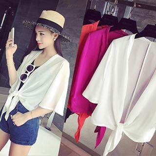 Elbow-sleeve Chiffon Jacket