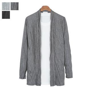 Open-front Crinkled Cardigan
