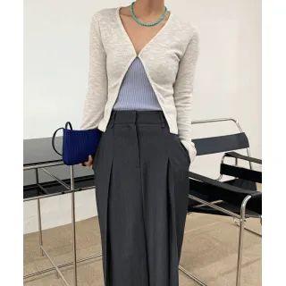 Hook-and-eye Marled Cardigan