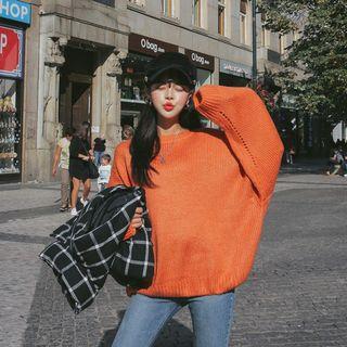 Perforated Oversized Knit Top
