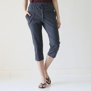 Drawcord Tapered Crop Pants