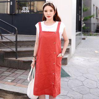 Two-way Linen Midi Jumper Dress