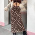 High-waist Floral Print Midi Dress