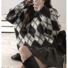Argyle Sweater Sweater - Black & White - One Size