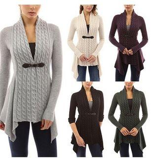 Hanky Hem Cable Knit Cardigan