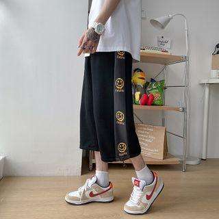Smiley Face Straight-leg Cropped Pants