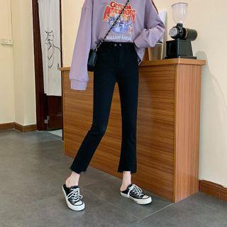 Asymmetrical Cropped Boot-cut Jeans