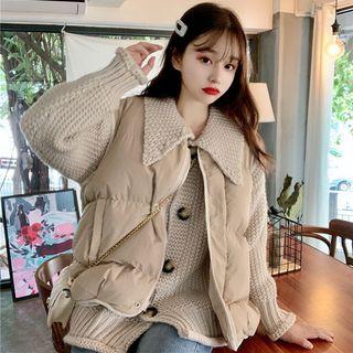 Collared Cardigan / Button Padded Vest