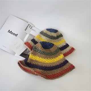 Striped Woven Bucket Hat