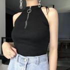 Zipped Halter Top