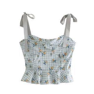 Spaghetti-strap Floral Tank Top