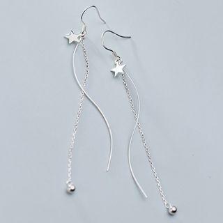 925 Sterling Silver Star Swirl Fringed Earring 1 Pair - Star Swirl Fringed Earring - One Size