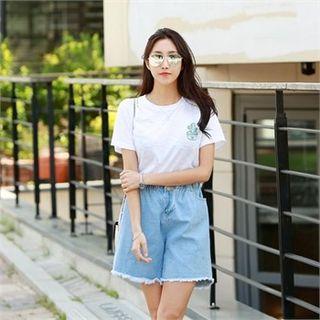 Cactus-printing Cotton T-shirt