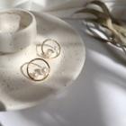 Alloy Faux Pearl Hoop Earring 1 Pair - One Size